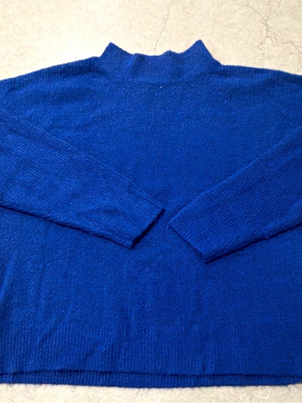 Women's Royal Blue Mock Neck Sweater cozy size L